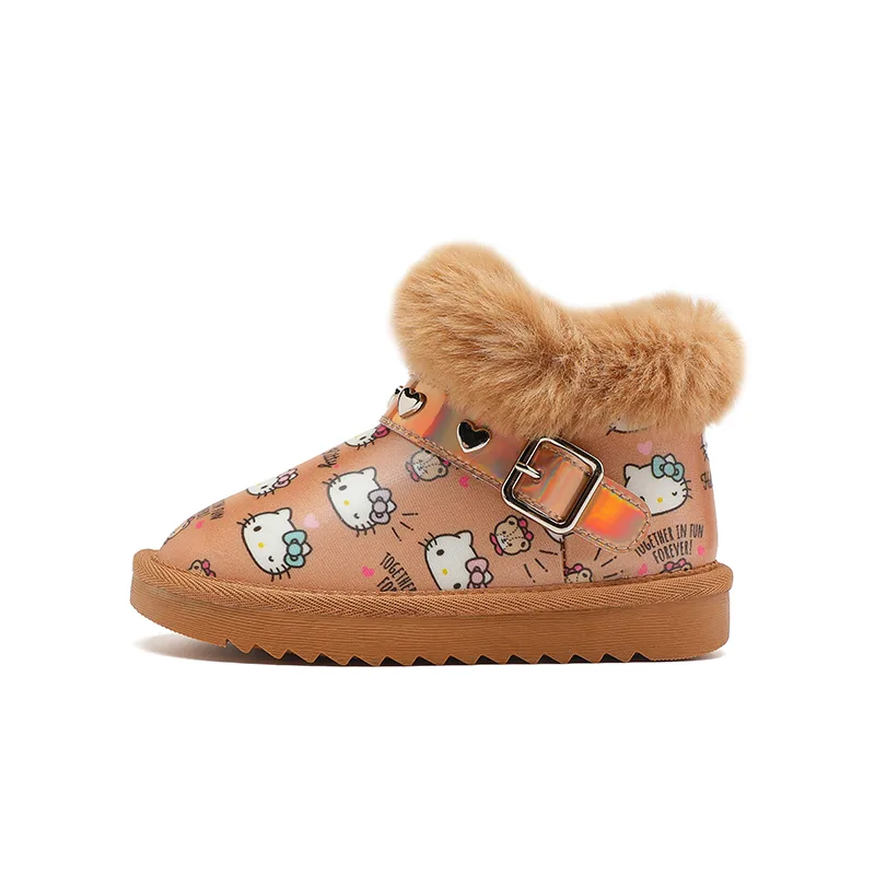 Детские зимние ботинки Hello Kitty с амортизацией и термоизоляцией Sanrio, Hello Kitty-Brown