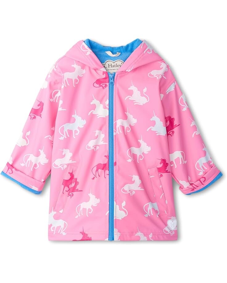 

Куртка Hatley Kids Mystical Unicorn Zip Up Rain Jacket, цвет Sachet Pink