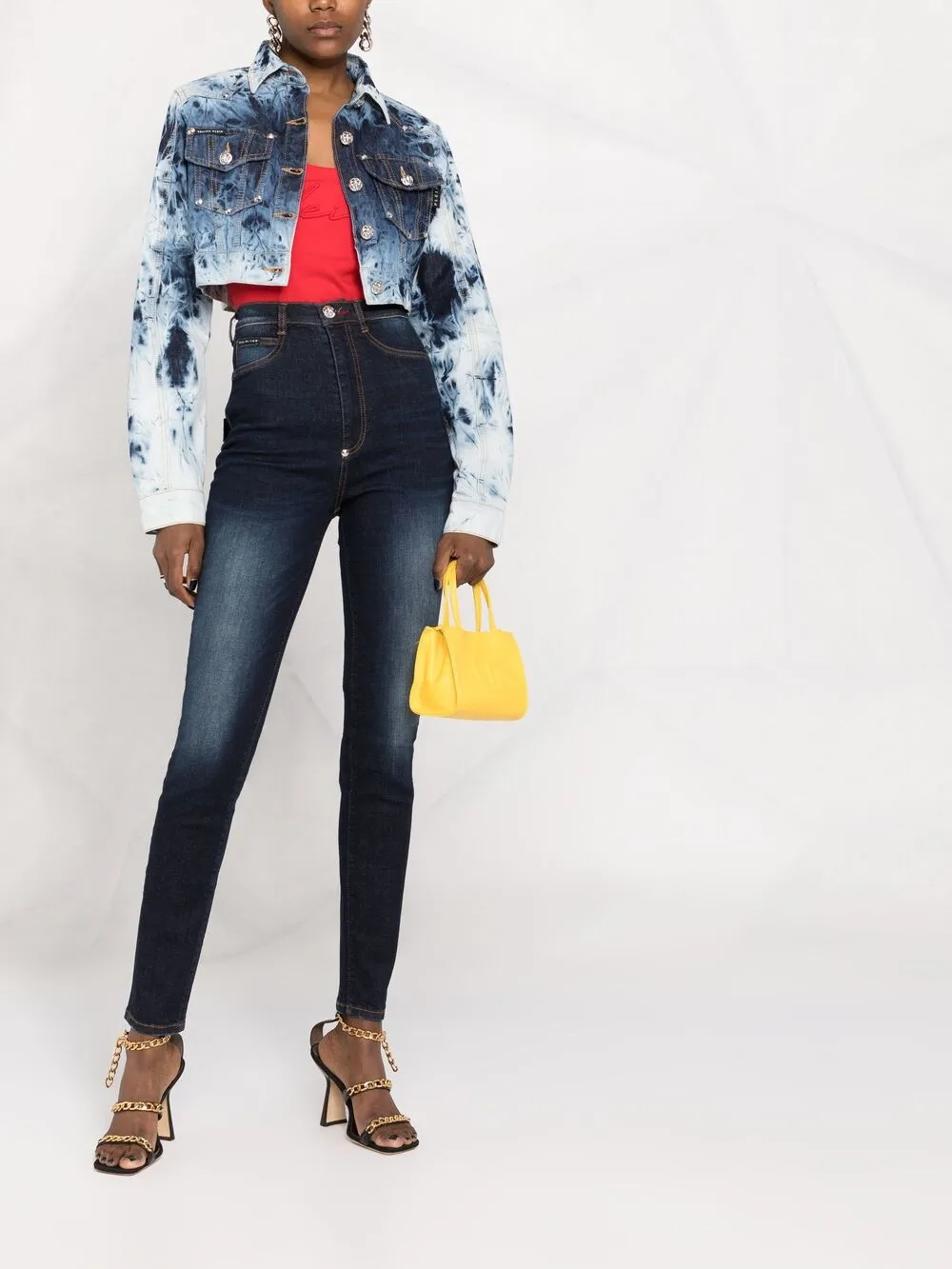 

Джеггинсы с завышенной талией Philipp Plein, синий