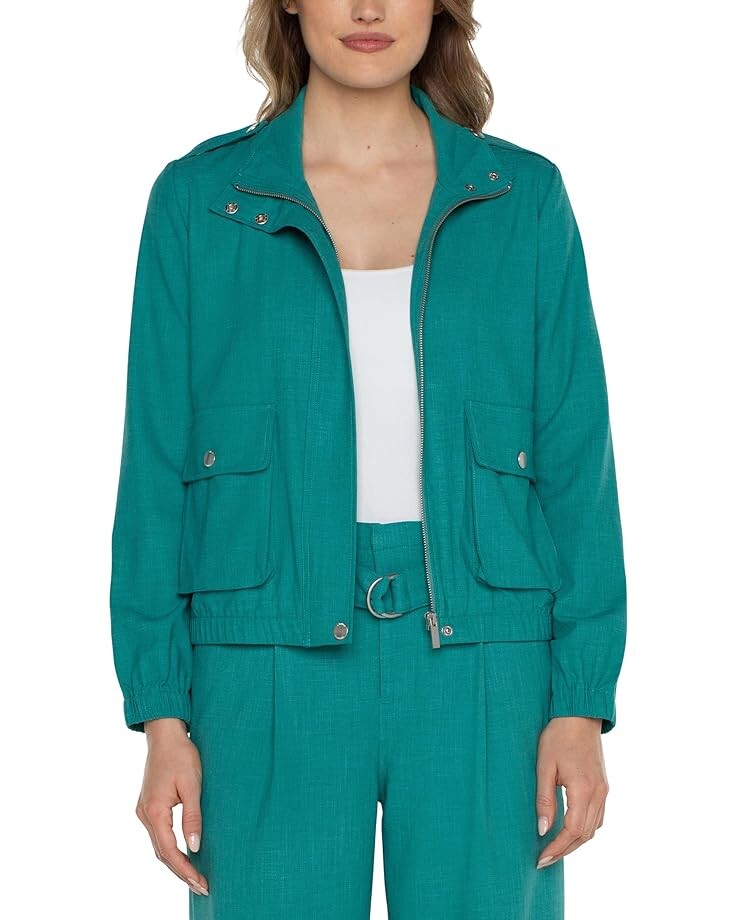 

Куртка Liverpool Los Angeles Utility Zip Up Textured Stretch Woven, цвет Mermaid Teal