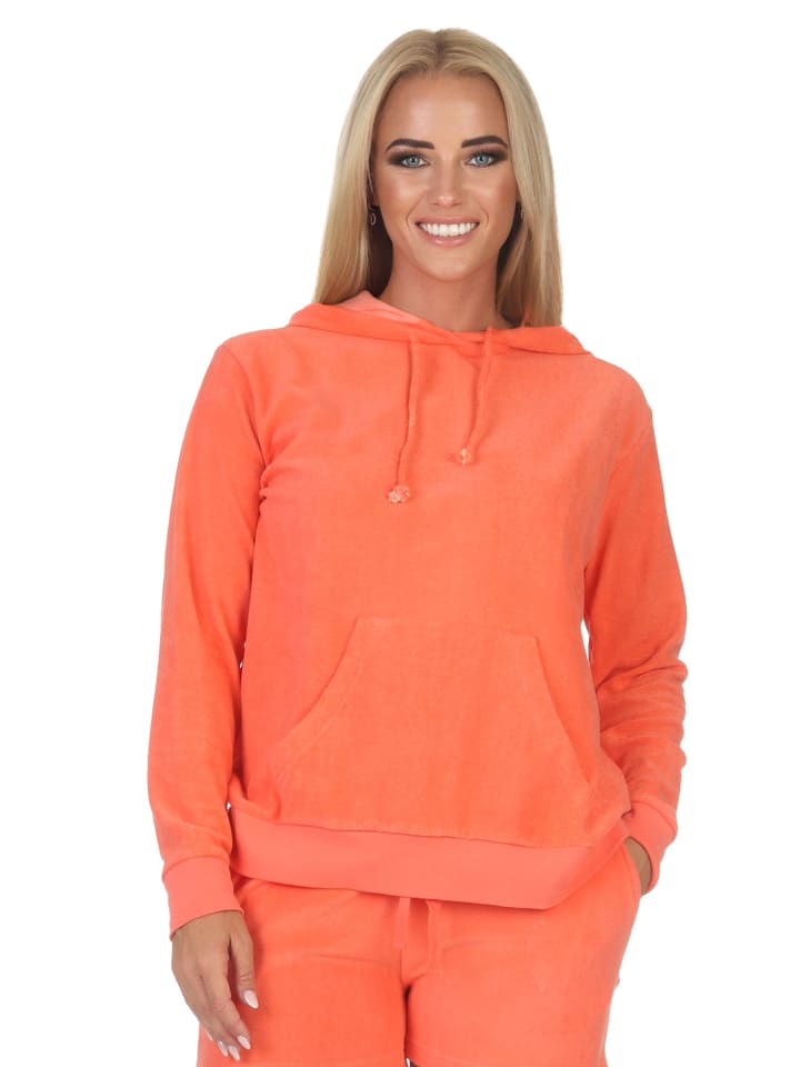 

Пижамный топ/толстовка с капюшоном из махровой ткани с длинными рукавами, размеры 125, 226, 93, 450, цвет оранжевый NORMANN