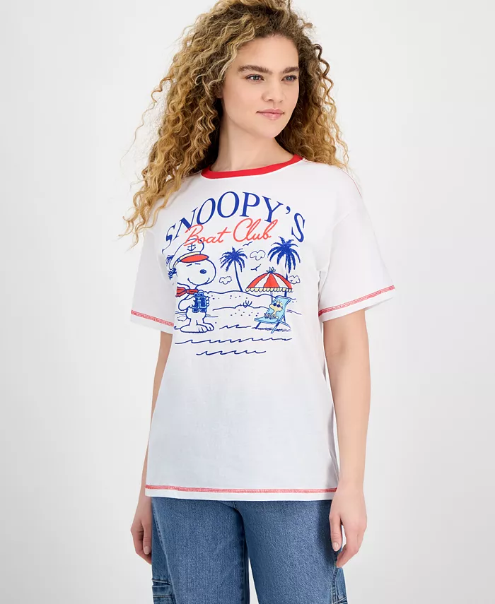 

Футболка с контрастной окантовкой Juniors' Snoopy Boat Club Freeze 24-7, синий