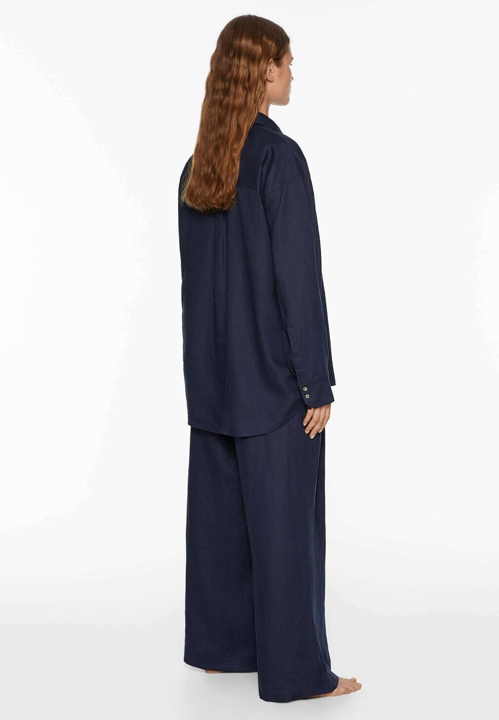 

Блузка на пуговицах Gingham Long-Sleeved OYSHO, синяя