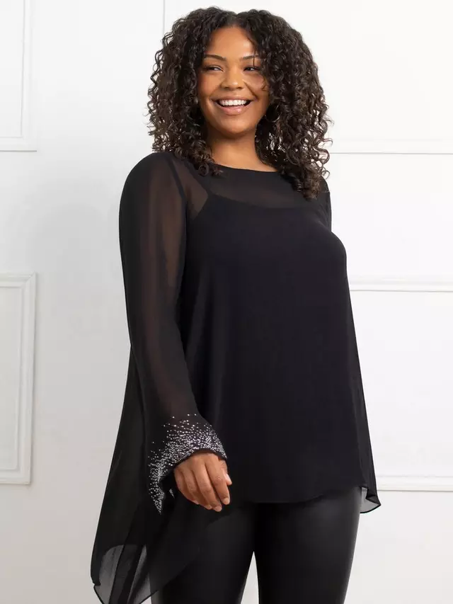 

Топ Live Unlimited Curve Asymmetric Sparkle Trim, черный