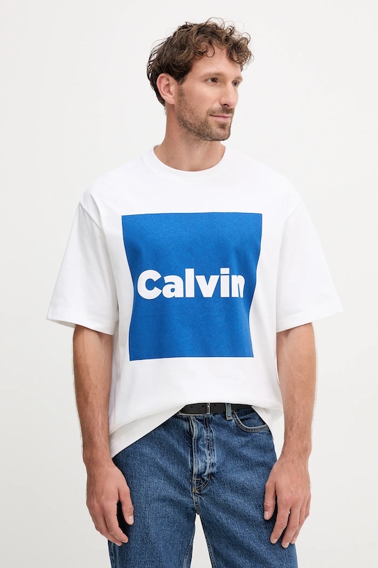 

Хлопковая футболка Calvin Klein Jeans, белый