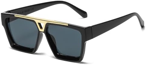 

Солнцезащитные очки большого квадратного размера 2027 года для женщин и мужчин, винтажные, с крупной металлической оправой, модные солнцезащитные очки для женщин MTZJH, Black