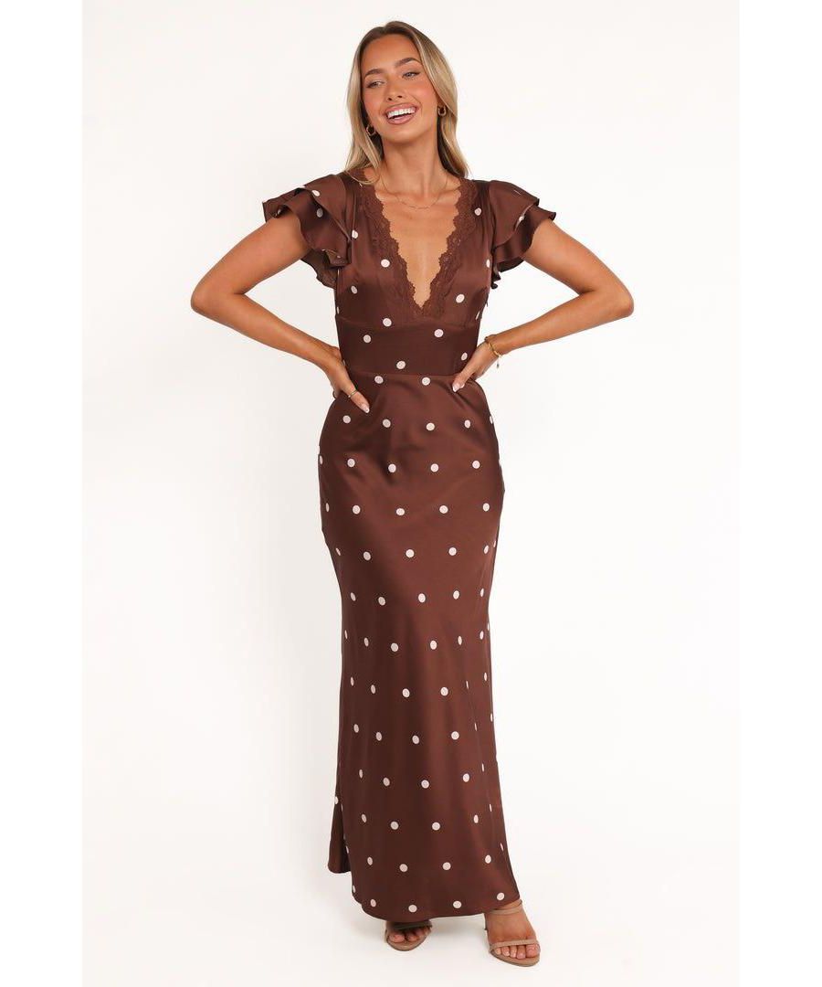 

Женское коричневое платье-макси Arella в горошек Petal and Pup, Brown