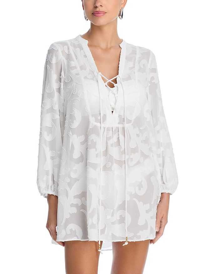 

Мини-платье Scroll Burnout MILLY, белый