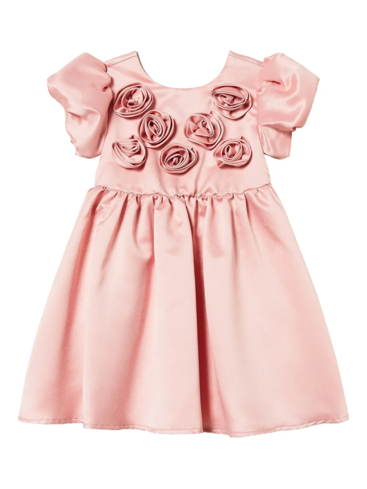 

Платье из атласа с цветочной аппликацией TWINSET Kids, розовый