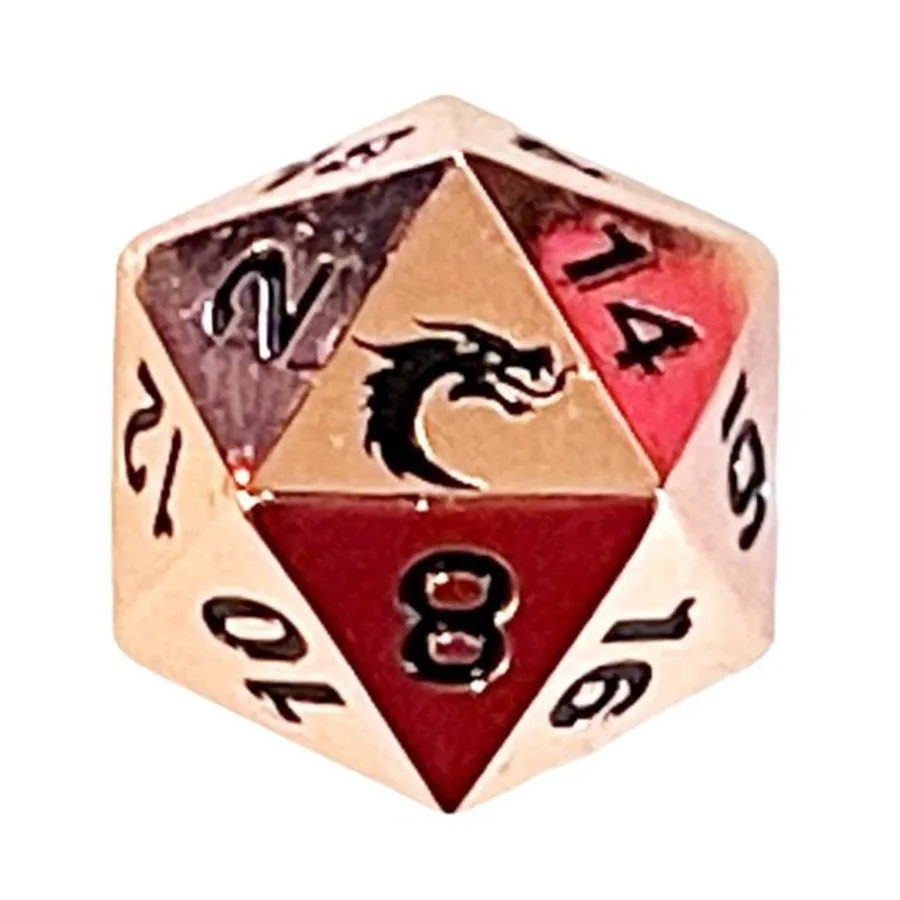 

d20 Блестящая медь, Metal Dice - Halfling Forged