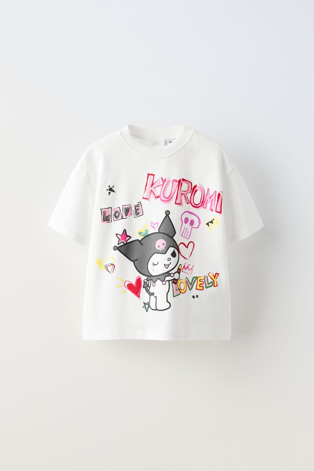

Футболка kuromi sanrio граффити ZARA, белый