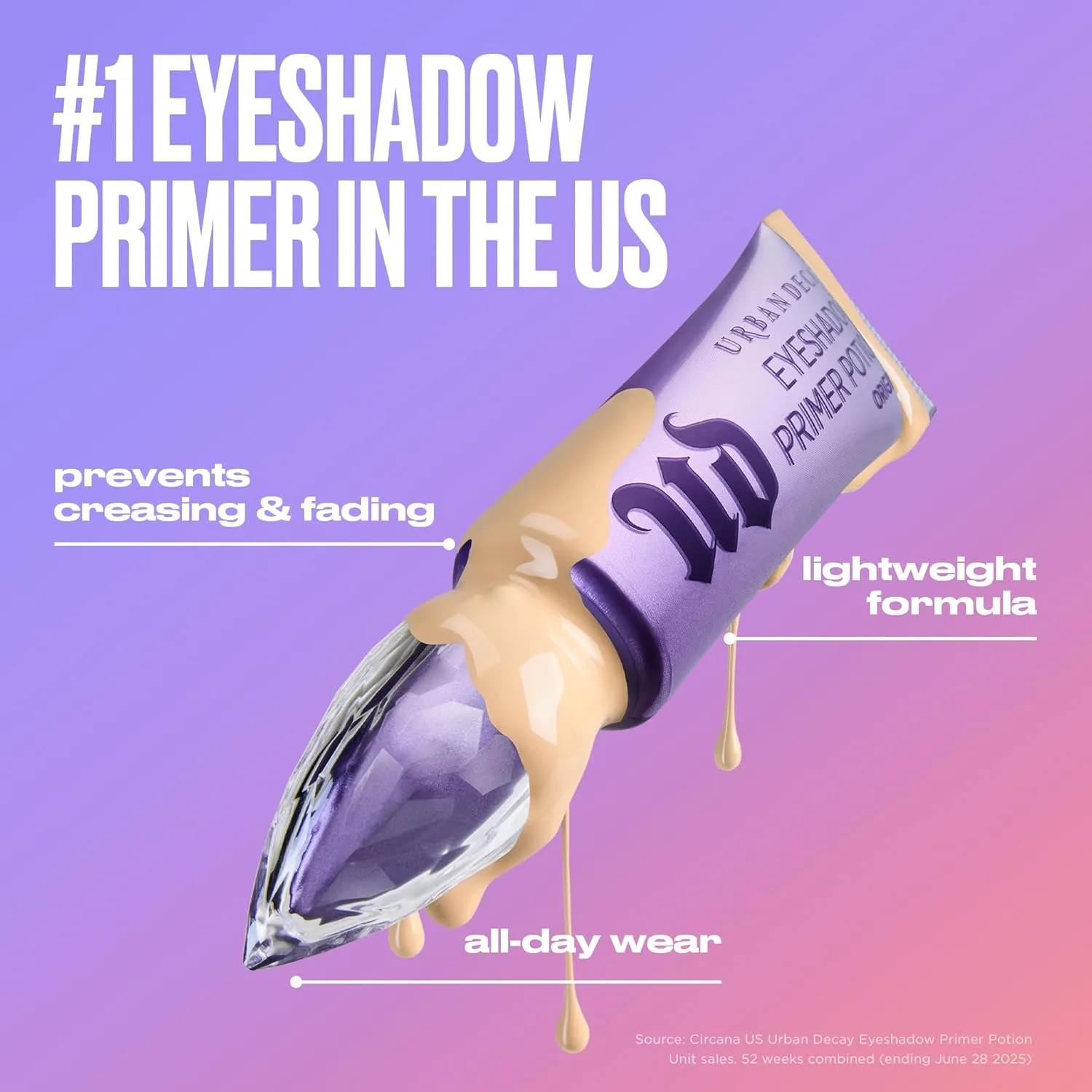 Urban Decay Eyeshadow Primer Potion Set - праймер для век Nude, стойкий макияж без складок, для жирных век, 9,8 мл + 4,7 мл — фото 3