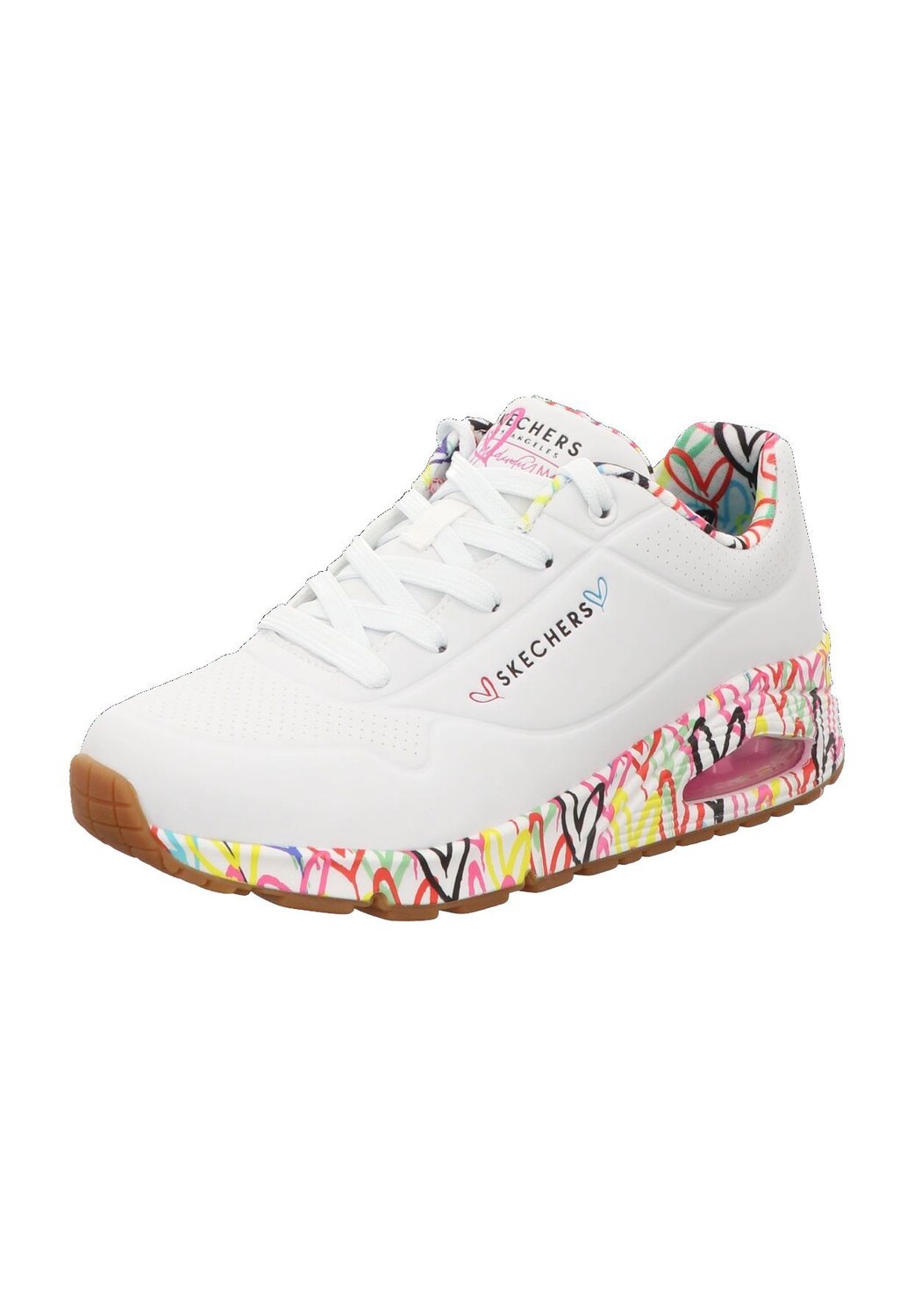 

Кроссовки Women's Uno - Loving Love, рисунок граффити, женские SKECHERS, белый