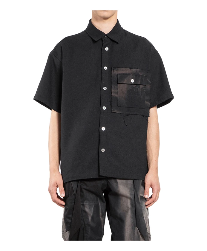 

Выцветшая на солнце рубашка с накладным карманом Jiyongkim, черный