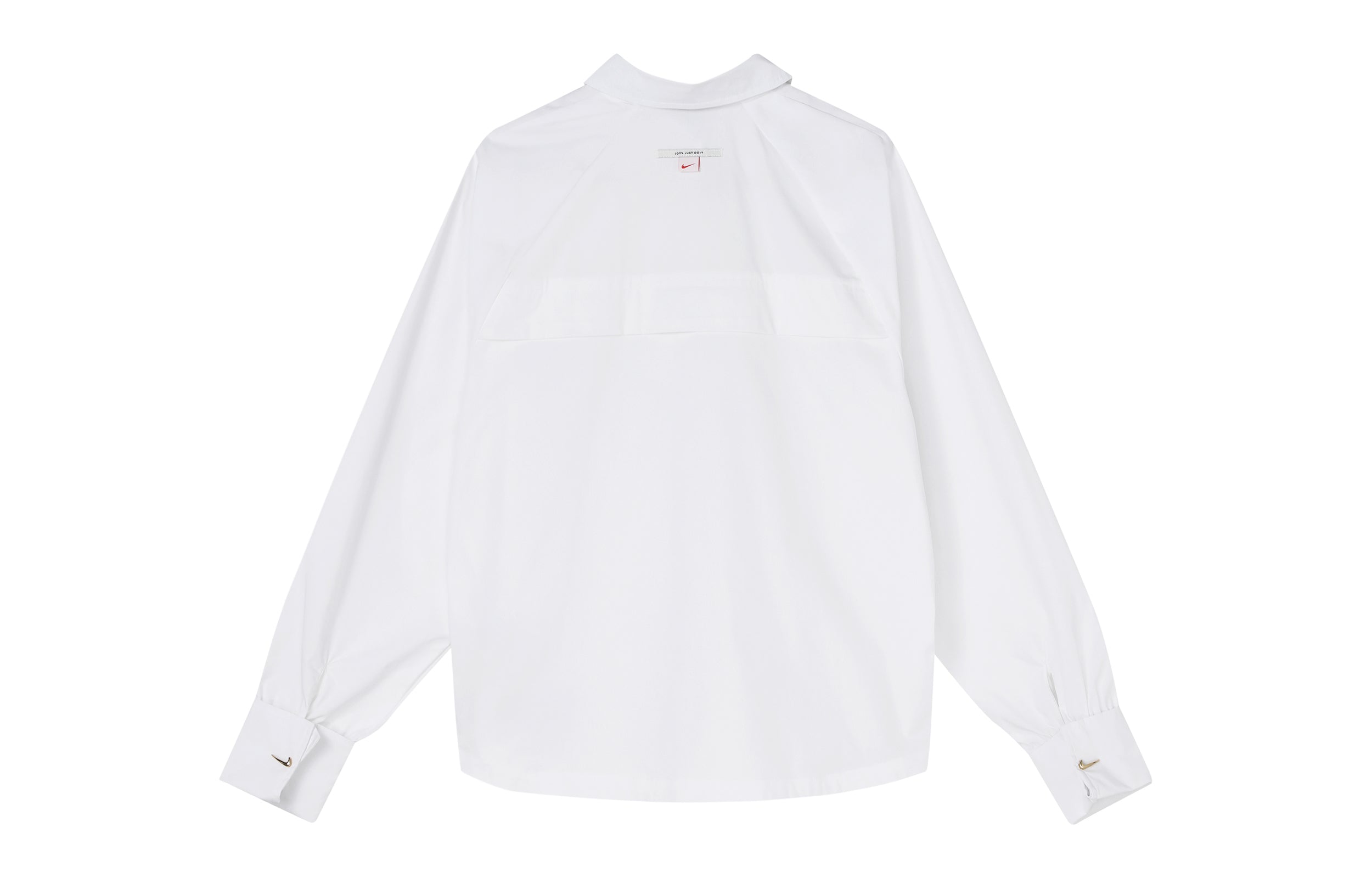 Рубашка (WMNS) Nike Nsw Icn Clsh Wvn Ls Top Casual Sports Breathable Long Sleeves Autumn White Shirt — фото 2