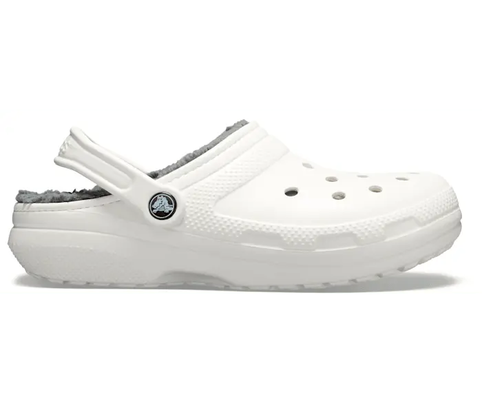 Классические сабо на подкладке Crocs женские, цвет White / Grey