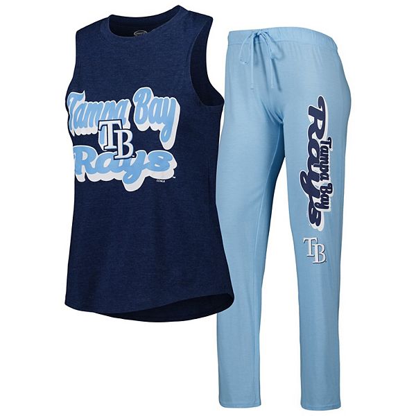 

Женский спортивный комплект для сна concepts sport light blue/navy tampa bay rays wordmark meter muscle tank top & pants Unbranded