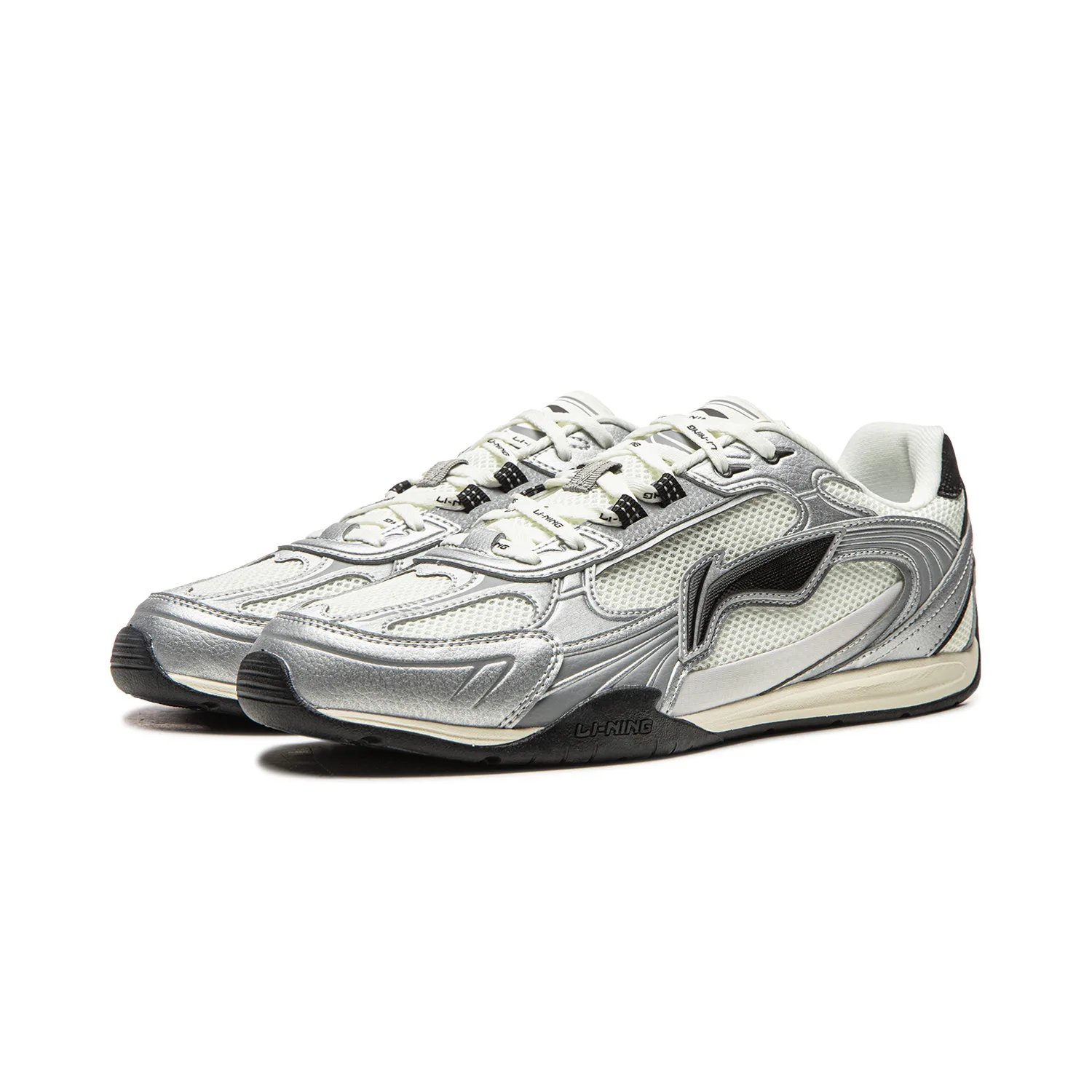 Li-Ning Film CLASSIC Slip Resistant, Abrasion Resistant, Lightweight низкие повседневные кроссовки мужские Silver Gray — фото 4