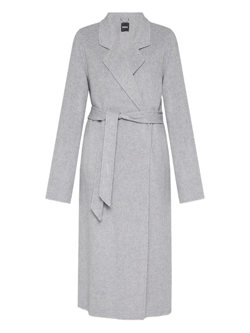 

Жакет из шерстяной смеси с поясом Boss, серый