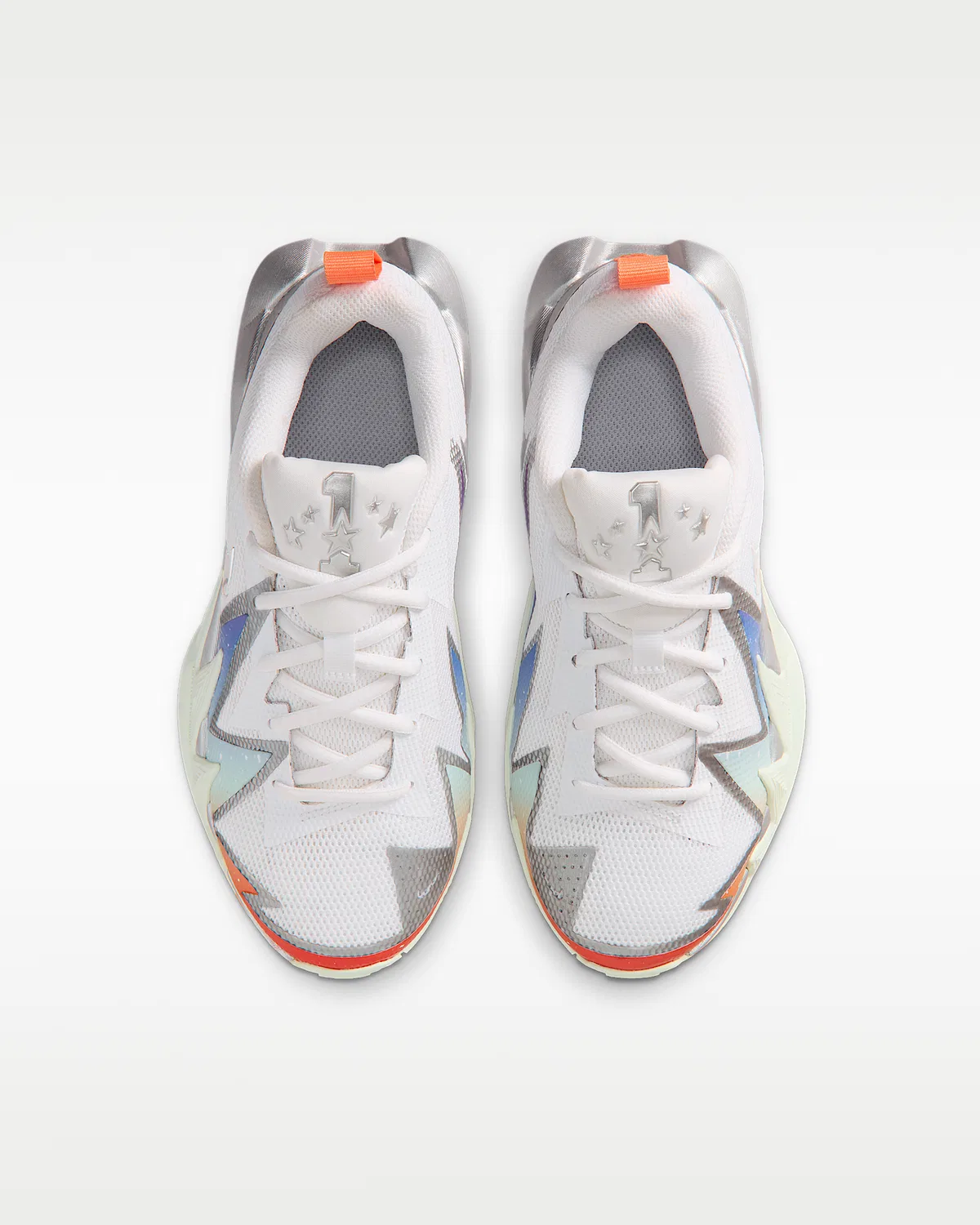 Кроссовки баскетбольные Nike S.T. Dynamite для старших детей, White/Metallic Silver/Orange Frost/Metallic Silver — фото 4