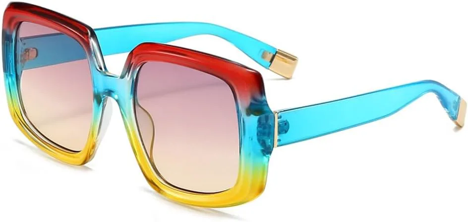 

Квадратные солнцезащитные очки для женщин, градиентная оправа, дорожные очки для мужчин и женщин, защита от УФ-излучения UV400, класса люкс generic, Blue