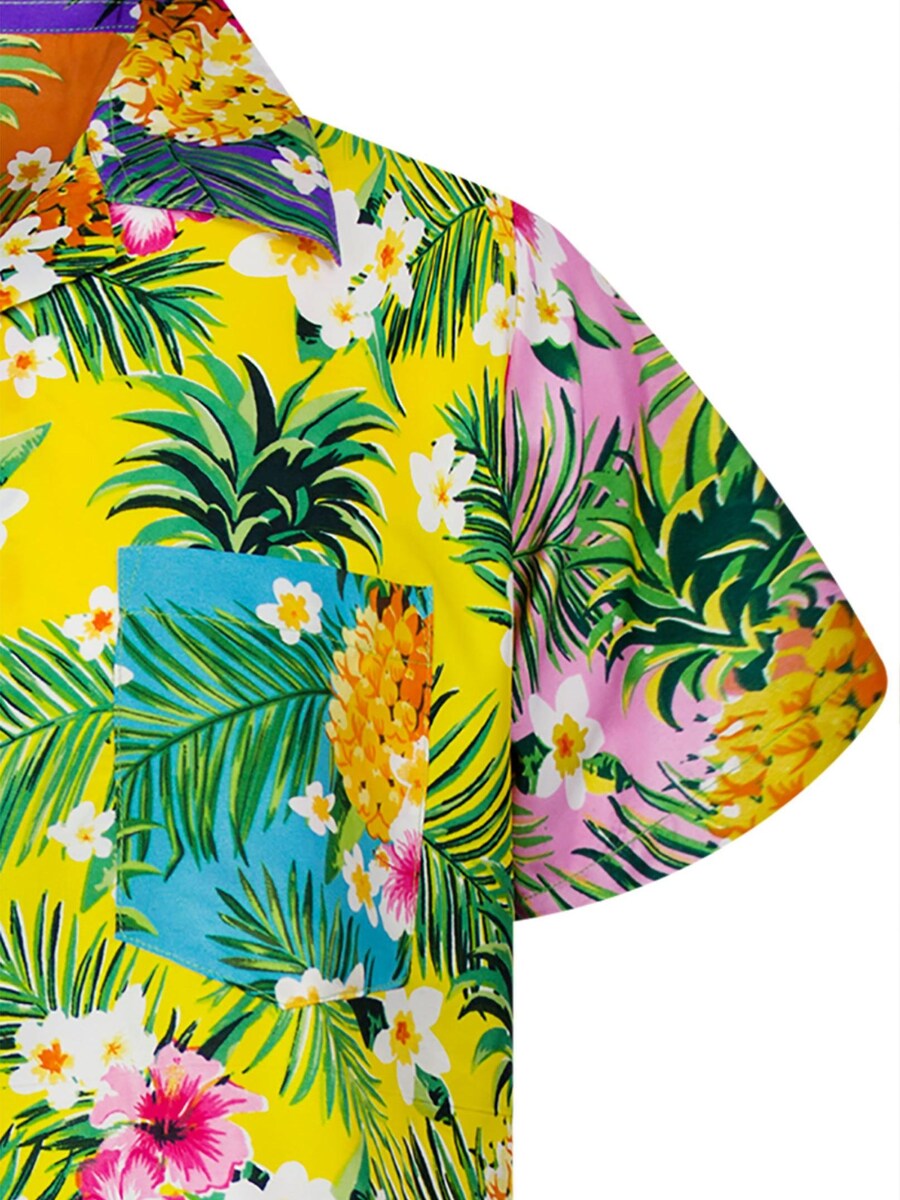 Рубашка на пуговицах классического кроя King Kameha Pineapple Flowers, Mixed Colors — фото 4