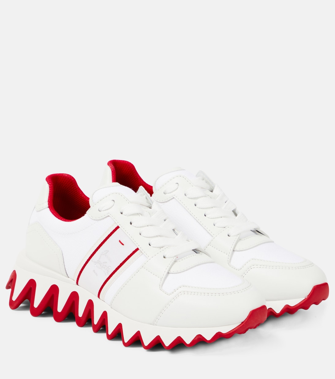 Кроссовки Nastroshark Donna из кожи и парусины Christian Louboutin, белый