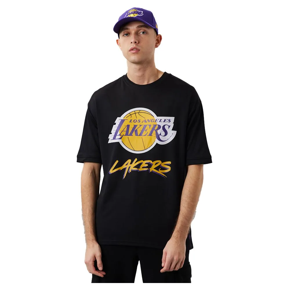 

Футболка с коротким рукавом New Era Los Angeles Lakers NBA Script Mesh, черный
