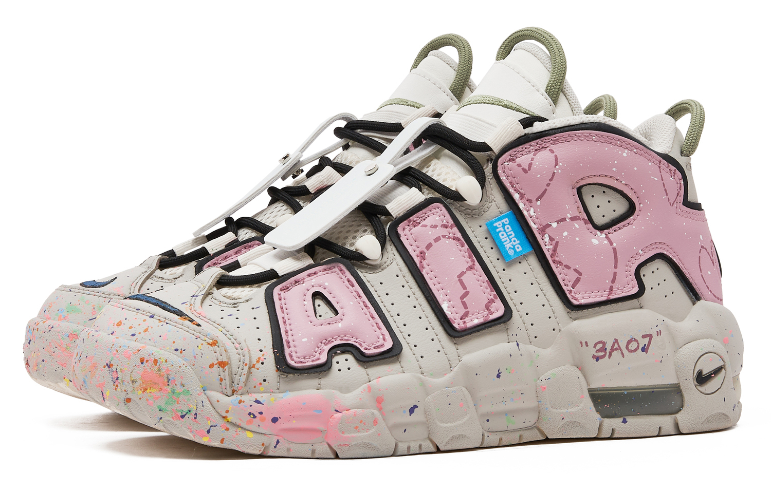 Детские баскетбольные кроссовки Nike Air More Uptempo, бело-розовые — фото 4