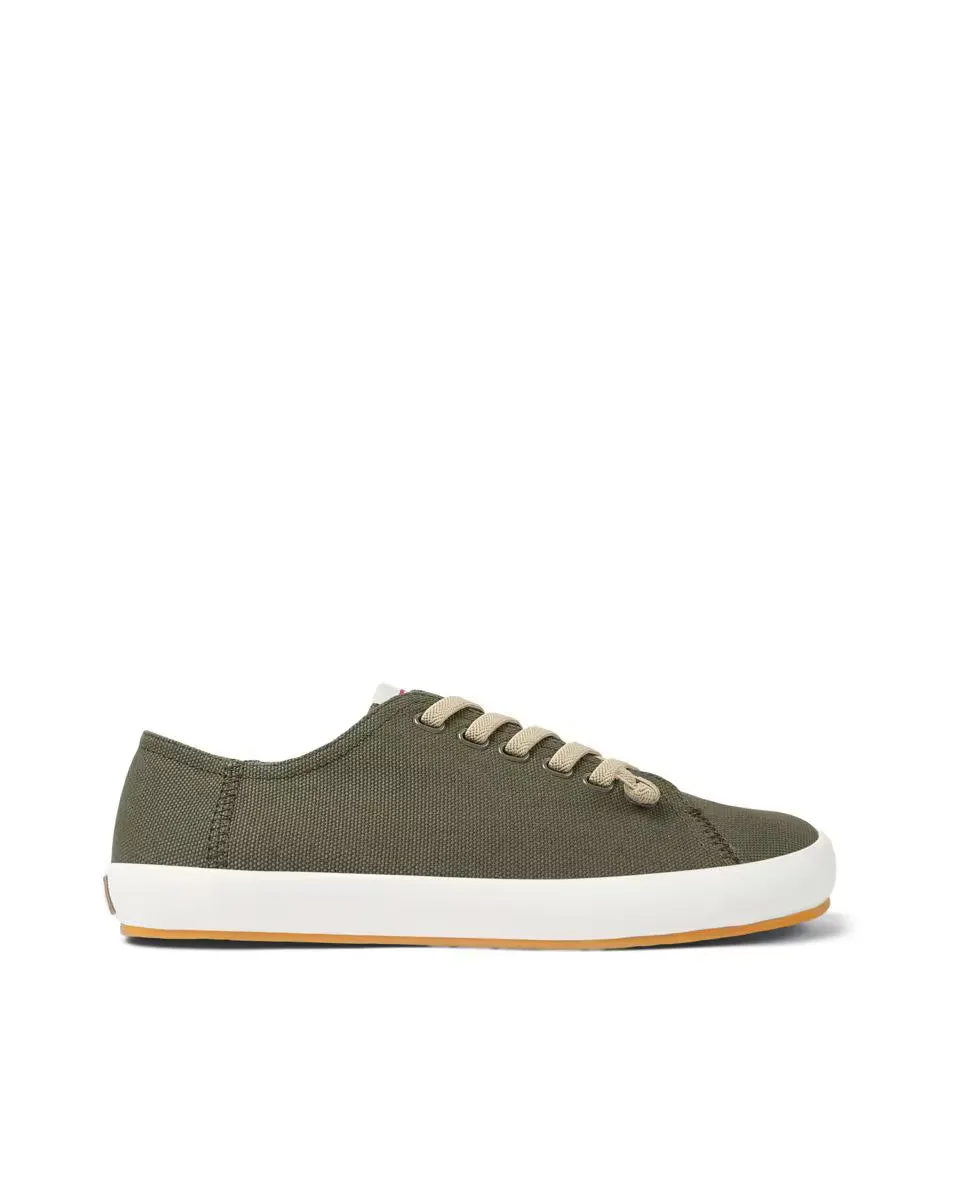 

Мужские кроссовки Peu Rambla Vulcanized canvas однотонные с контрастными шнурками Camper, темно-зеленый