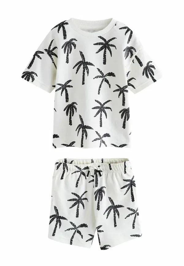 Шорты Next, Regular fit all over set shorts, белый черный с пальмами — фото 4