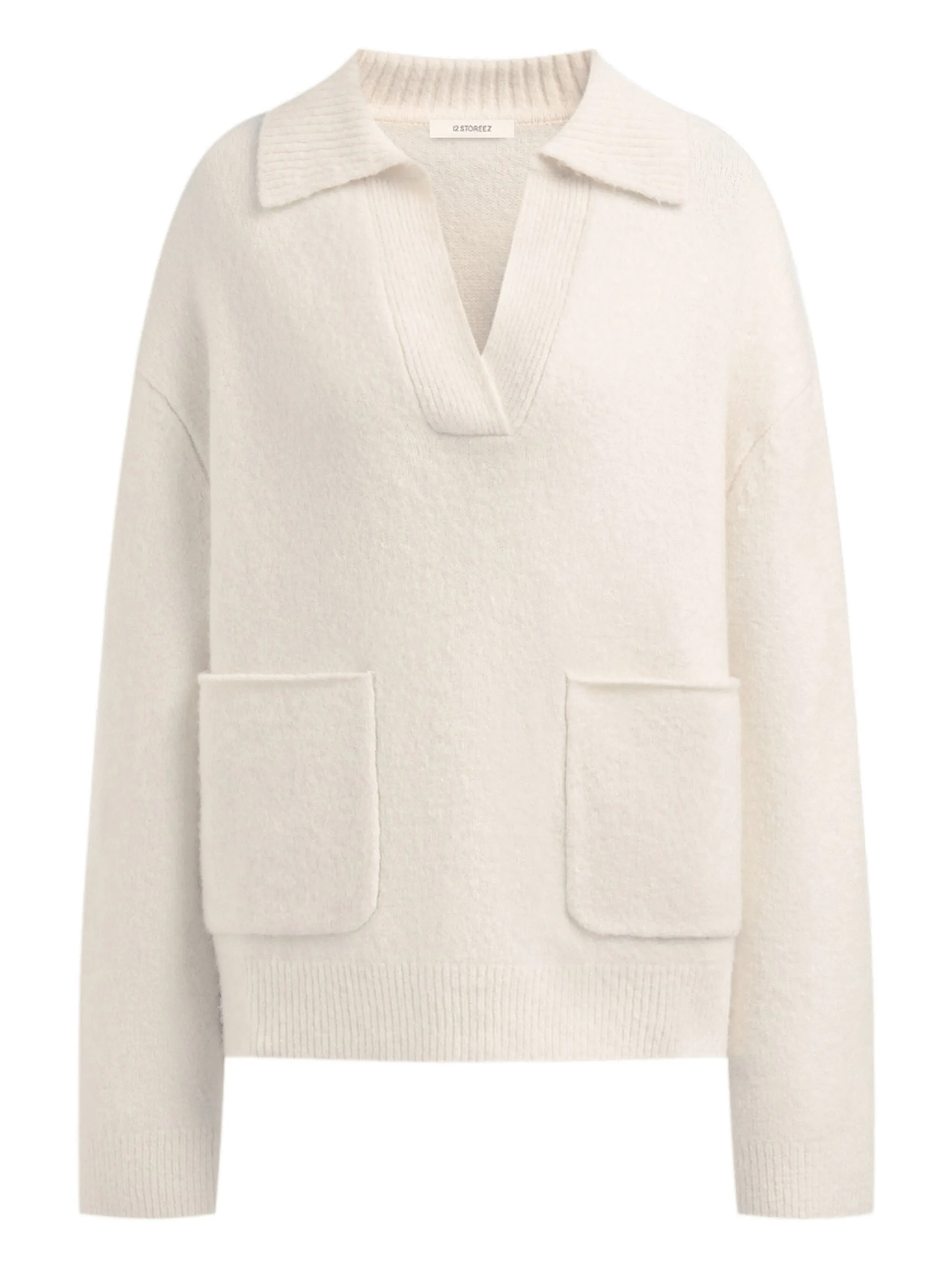 

Свитер с V-образным вырезом 12 Storeez, белый