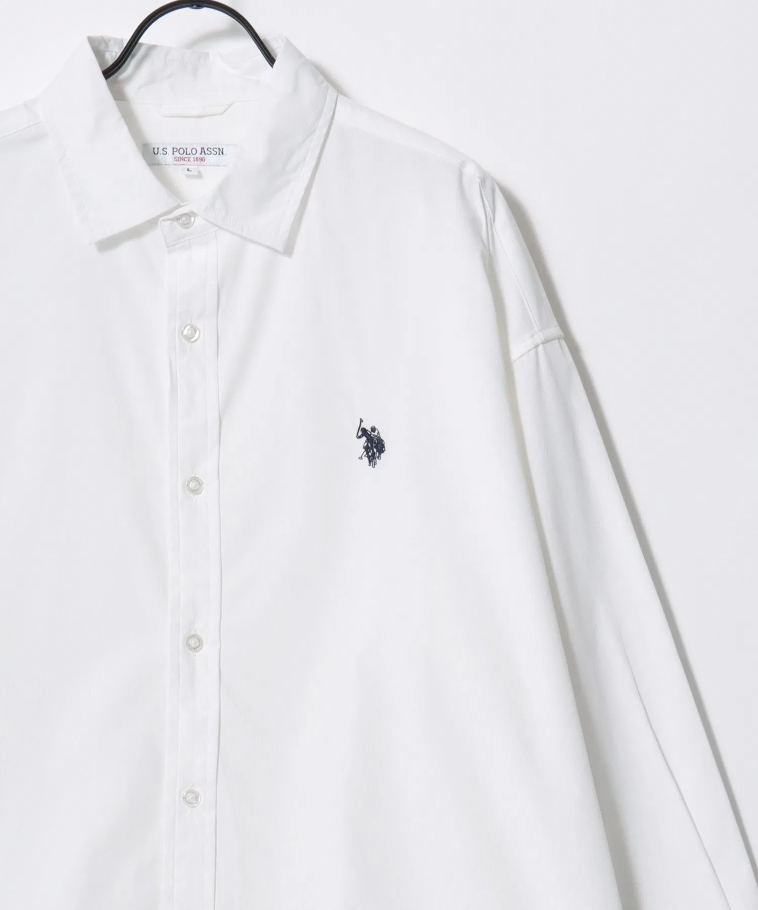 Унисекс рубашка Broad Denim U.S. POLO ASSN. с логотипом бежевого цвета — фото 2