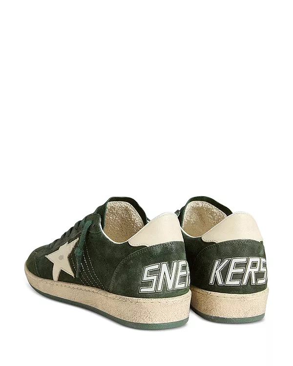 Мужские кроссовки Ballstar с замшевым верхом Golden Goose, зеленый — фото 3