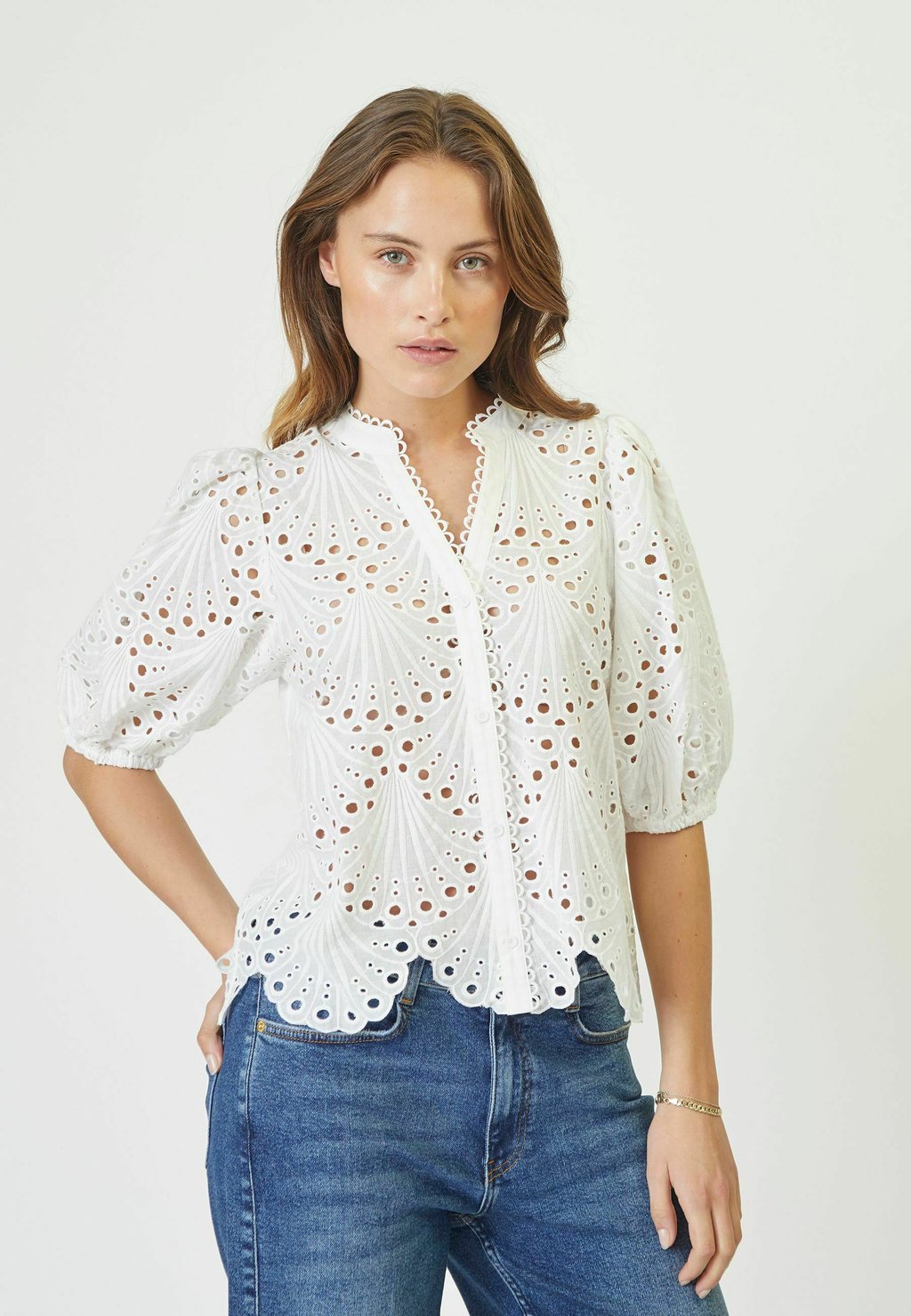 

Блузка на пуговицах NAYACC ANGLAISE SS SHIRT Co'couture, белый