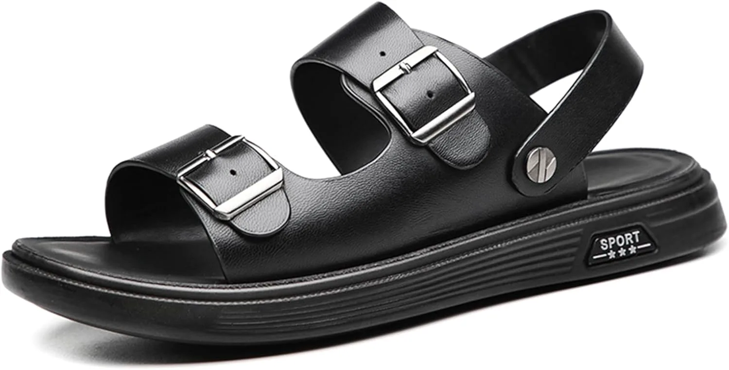 

Мужские летние повседневные сандалии с открытым носком из кожи, уличные удобные регулируемые сандалии-рыбацкие тапочки для пляжа Abborora