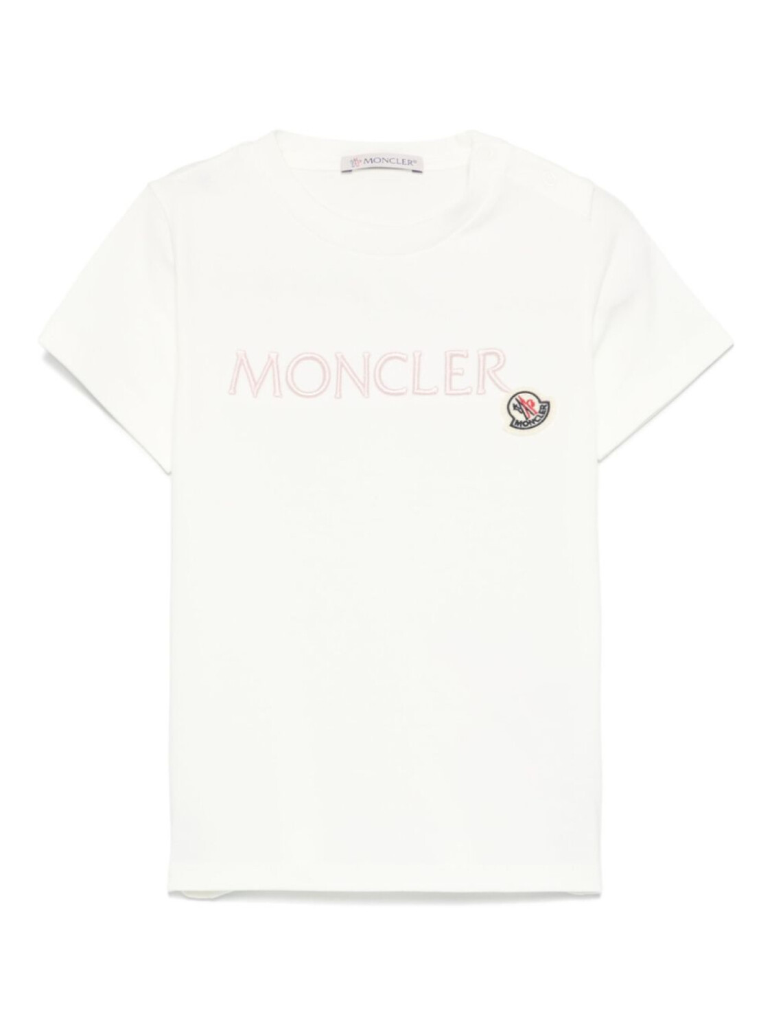 

Moncler Enfant футболка с вышитым логотипом, белый