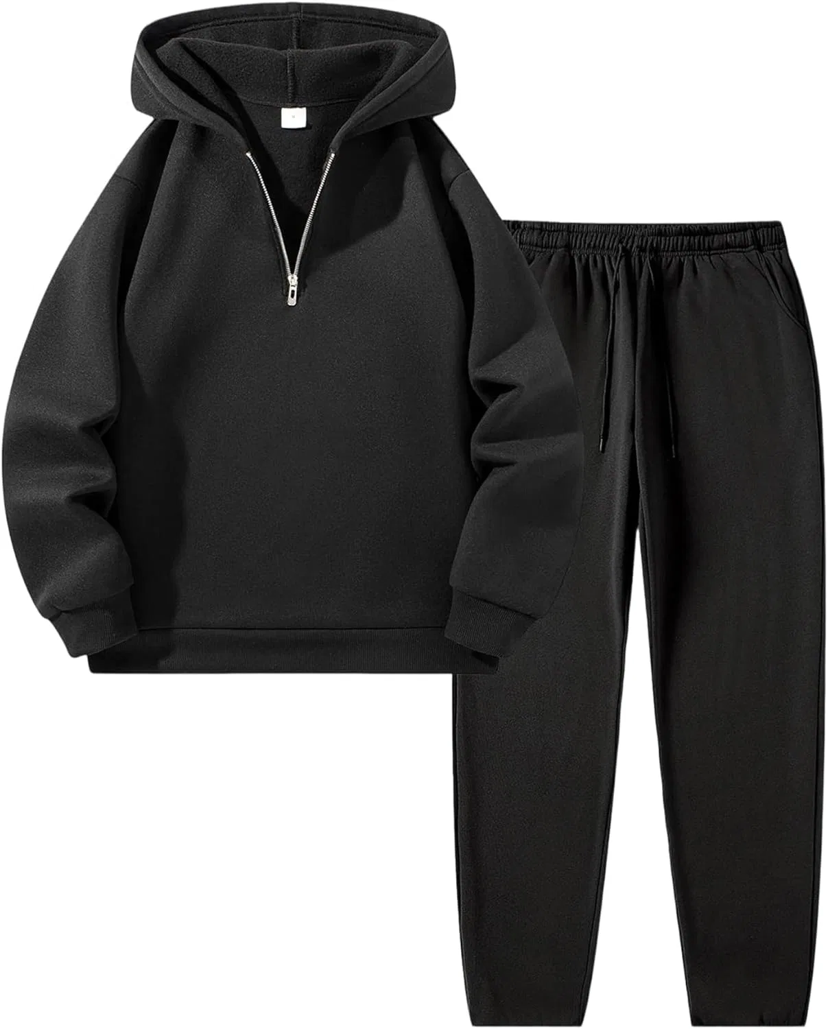 Мужской спортивный костюм с флисом, 2 предмета, Black