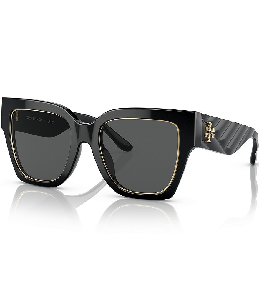

Женские квадратные солнцезащитные очки Tory Burch Ty7180u 52 мм, черный