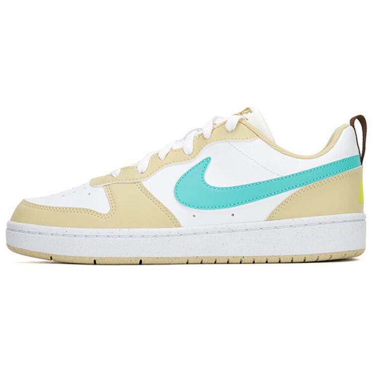 

Nike Court Borough COURT BORO Противоскользящие износостойкие низкие детские скейтбординговые кроссовки Желтый Белый