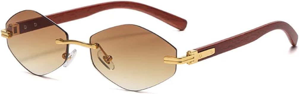 

Роскошные тренды: металлические безободковые солнцезащитные очки неправильной квадратной формы для женщин, модные градиентные очки для мужчин, панк-очки с защитой от УФ-излучения UV400 TVTBBVV, Gold-brown