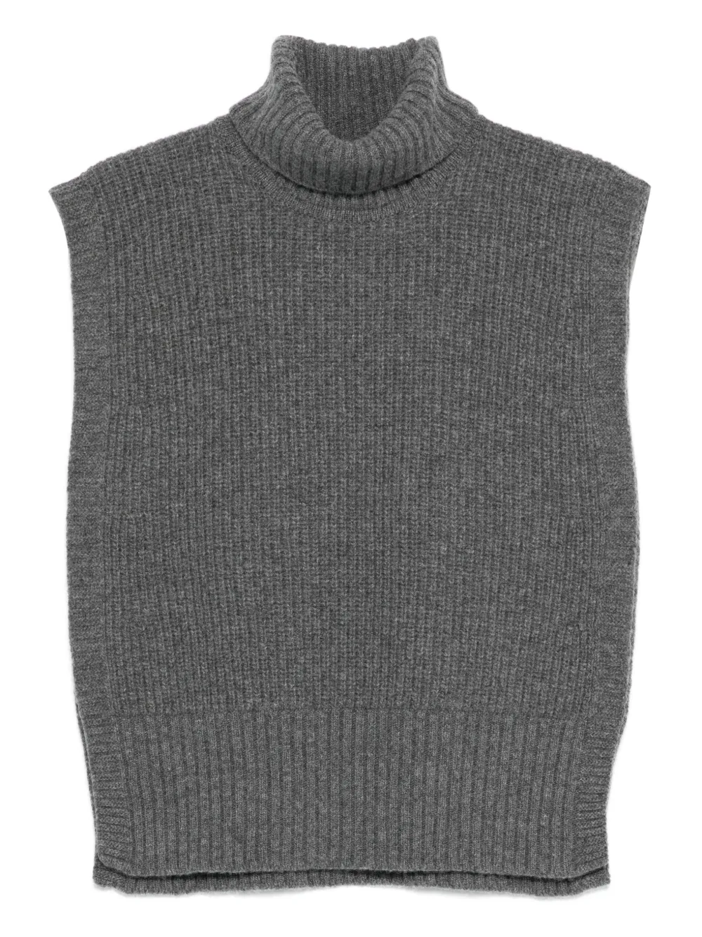 

Шерстяной свитер без рукавов с высоким воротником Davantino, серый