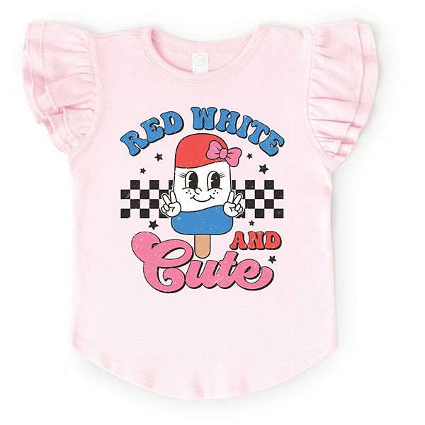 

Футболка с рукавами-крылышками в красно-белую полоску The Juniper Shop, Ballerina