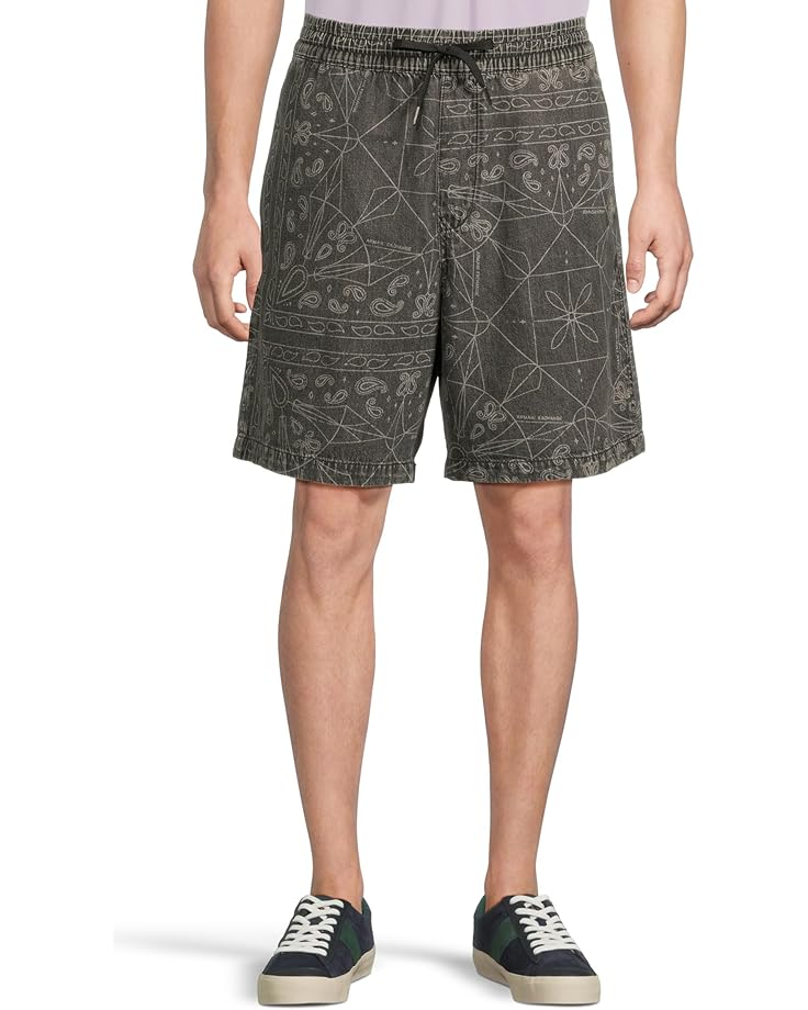 

Шорты Armani Exchange Cotton Linen Shorts, цвет Black Denim Paisley