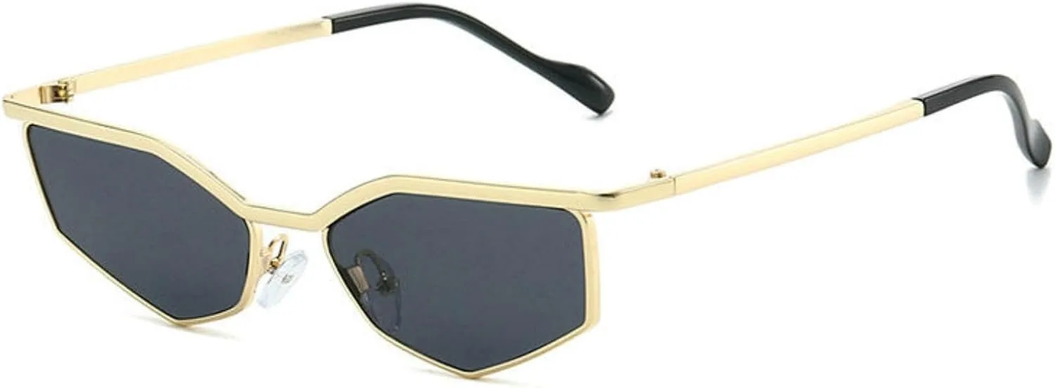 

Солнцезащитные очки Willochra Fashion Hexagon для женщин в золотистой металлической оправе, неправильной геометрической формы, с защитой от УФ-излучения UV400, C1