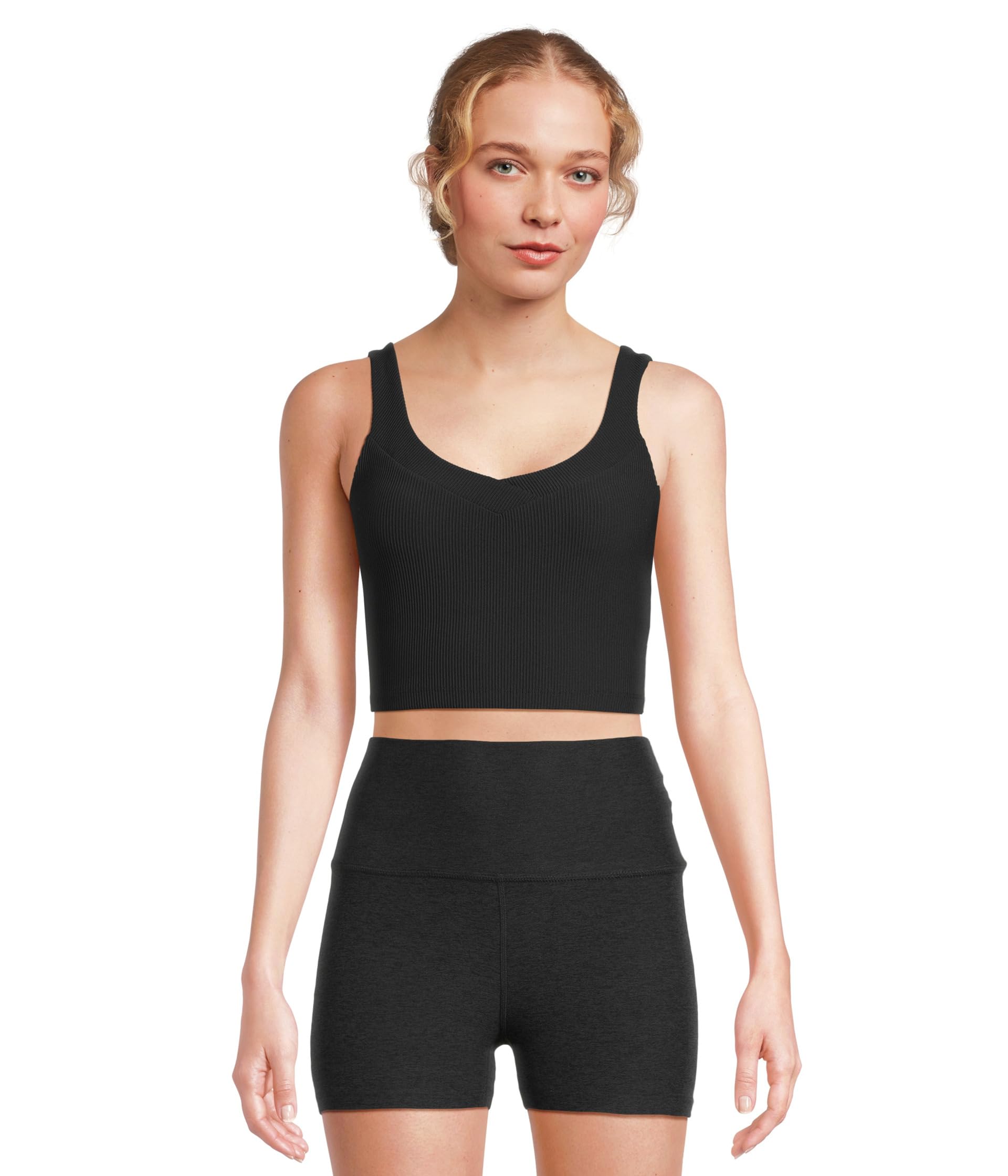 

Топ Beyond Yoga Impulse Cropped Tank, цвет Black Onyx