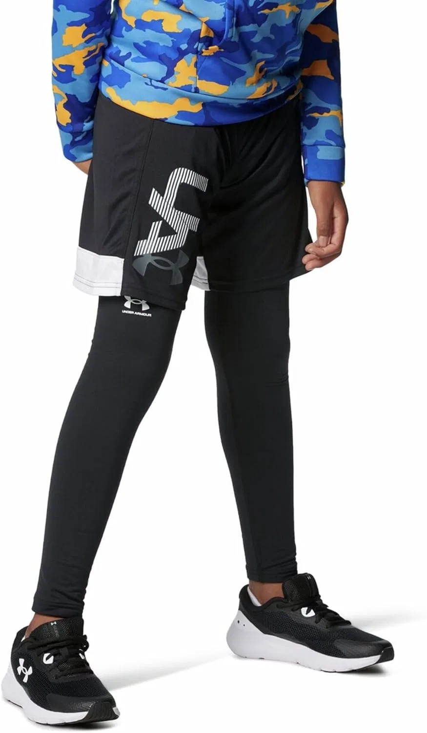 Леггинсы ColdGear Armour Under Armour детские, черный/белый
