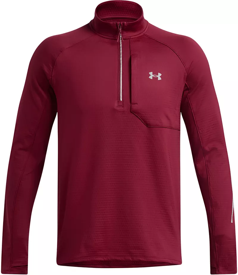 

Мужская рубашка на молнии 1/2 Under Armour, запуск Elite Cold Weather, цвет Cardinal/Reflective