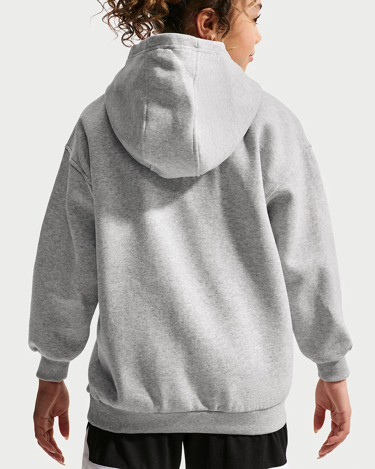 Детская баскетбольная худи A'ja Wilson Club Fleece, Pure Platinum/Heather/Hyper Pink — фото 2