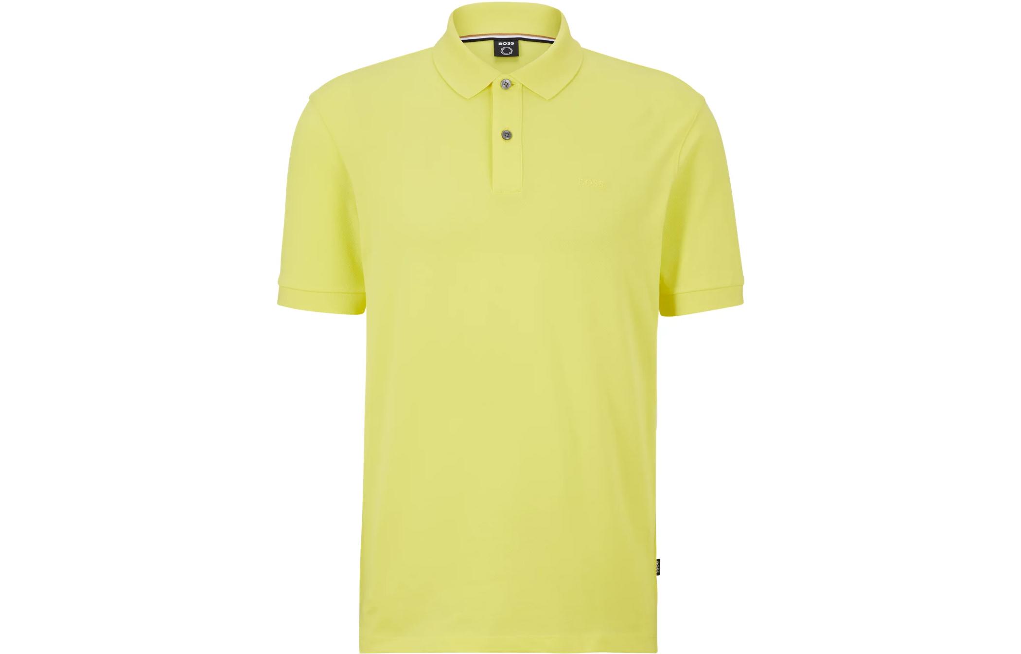 

Хлопковая поло с коротким рукавом HUGO BOSS, желтый